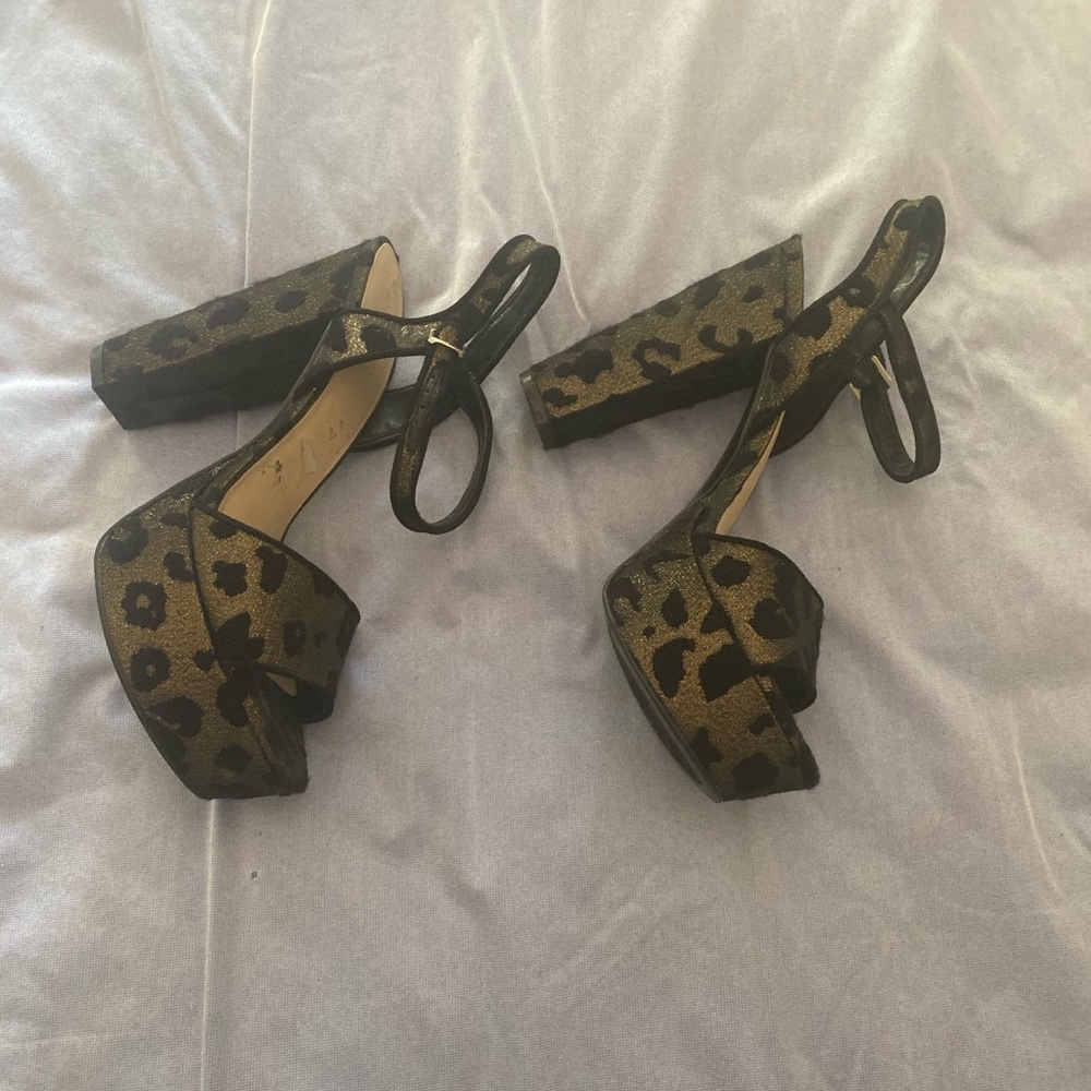 Leopard block heels